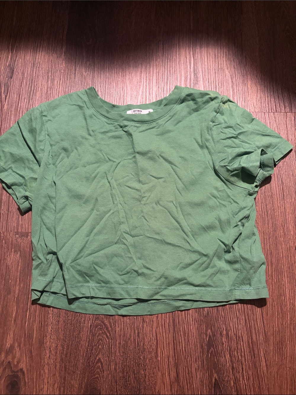 Cotton On Green Crewneck Crop Tee